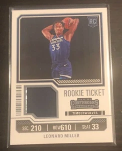 2023-24 Panini Contenders LEONARD MILLER Rookie Ticket Jersey #RTS-MLR - Picture 1 of 2