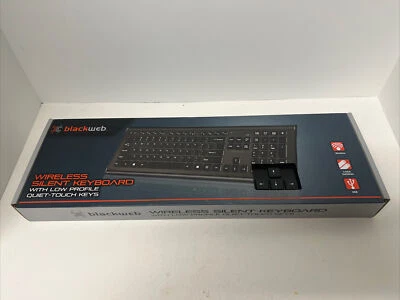 BlackWeb Wireless Silent Keyboard USB w/Low Profile Quiet-Touch Keys - Image 1 of 3