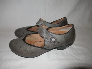 AETREX Women's Gray Strap Leather Wedge Sandal - US 9.5 / EU 41.5 Clean! - Picture 1 of 9