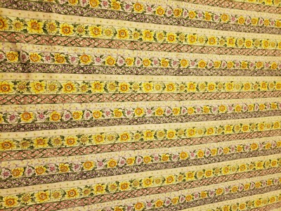 Cotton Fabric 41" x 37" Purple Yellow "Spring" Style #D801 Hoffman California - Image 1 of 4