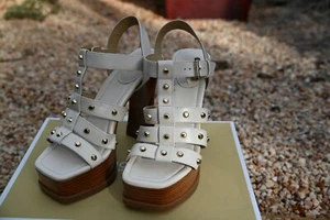 Michael Kors Jagger High Heel Platform Sandals AU Size 8.5 In Light Cream - Picture 1 of 15
