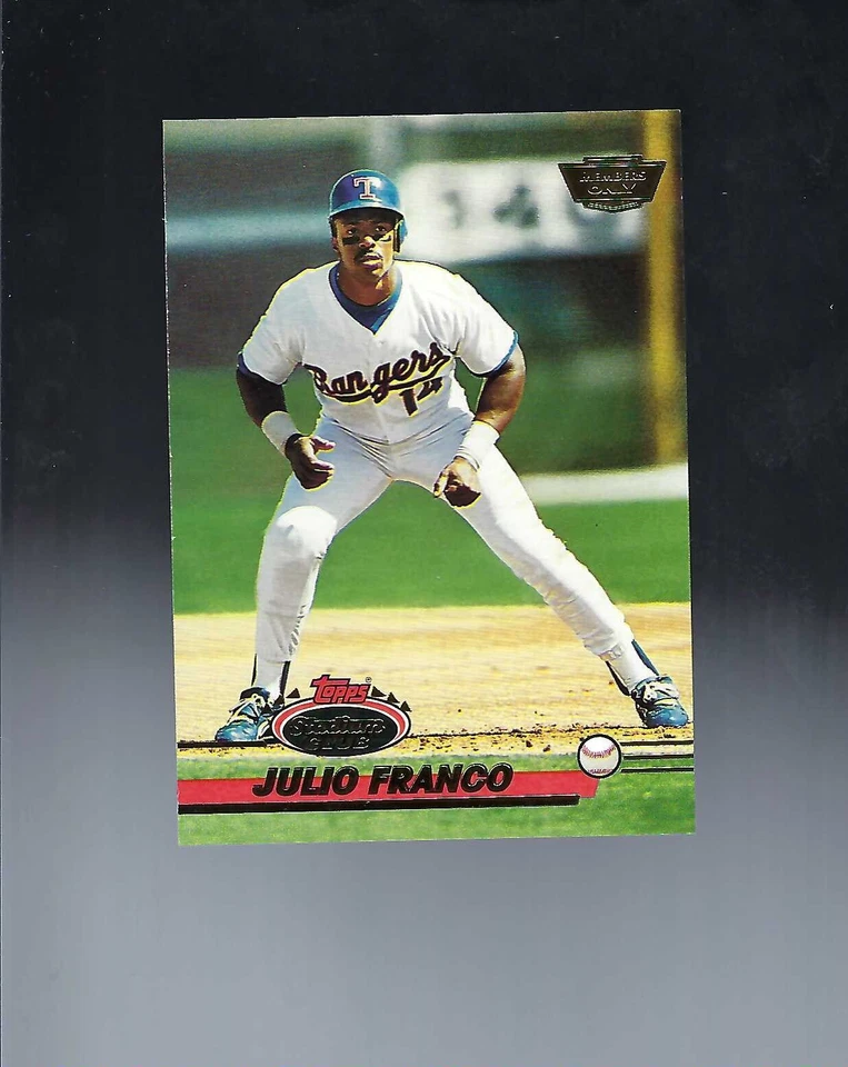 1993 Stadium Club Members Only Julio Franco # 651 NM-MT Texas Rangers - Image 1 of 1