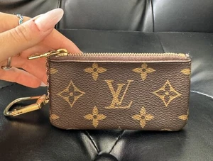 LOUIS VUITTON Monogram Pochette Key Cles Pouch **EBAY LIVE - Picture 1 of 6