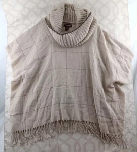 Poncho Johnston Murphy Toggle chal con flecos envolvente para mujer talla única beige - Imagen 1 de 8