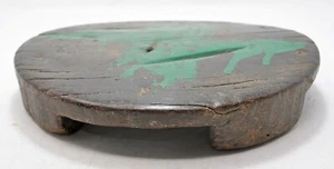 Antique Wooden Chapati Bread Rolling Plate Original Old Hand Carved - Picture 1 of 5