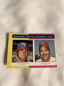 1975 Topps - League Leaders #308 Johnny Bench Jeff Burroughs - Picture 1 of 2