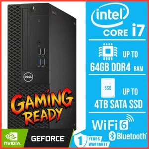 Computadora de escritorio para juegos Dell PC i7, hasta 64 GB de RAM, SSD de 4 TB Nvidia GT Win11/10 - Imagen 1 de 10
