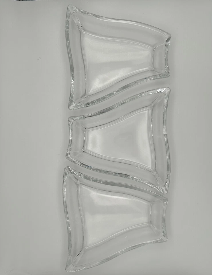 MICHELANGELO 3 PIECE SERVING SET LUIGI BORMIOLI GLASS DISHES - Image 1 of 1