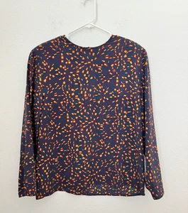 Harve Benard Damen Bluse Langarm Blau Burgund Geometrisch *Größe fehlt* L - Bild 1 von 9