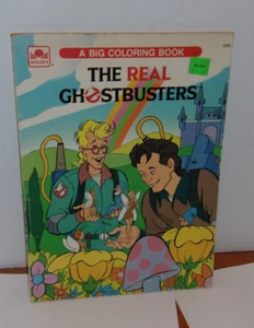 Vintage Real Ghostbusters Coloring Book Used 80s Colorful psychedelic cover - Picture 1 of 20