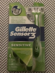 Gillette Sensor 3 Sensitive 4 Disposable Razors - Picture 1 of 2