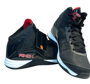 NEW MEN'S 9.5 AND1 ATHLETIC BLACK w/ WHITE TRIM SHOES & LACES CLOSURE - Picture 1 of 18