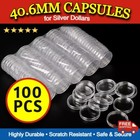 100 Direct Fit 40.6mm Airtight Holder Capsules for American Silver Eagle 1oz Coi