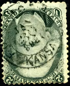 USA 73 "BLACK JACK" BESUCHTE KANSAS NIE ABER SEINE BRIEFMARKE TAT ES... AM 30. JANUAR 1868! - Bild 1 von 2