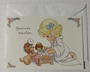 Vintage Greeting Card Precious Moments Get Well Care Bible Verse Ephemera Unused - Picture 1 of 4