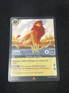 Tarjeta Lorcana Simba Rey León Retornado 189/204 Firmada Nicholas Kole - Imagen 1 de 4