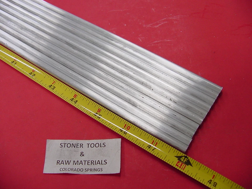 10 pieces 1/4" ALUMINUM 6061 ROUND ROD 48" long T6 Solid Cold finish Stock New - Image 1 of 1