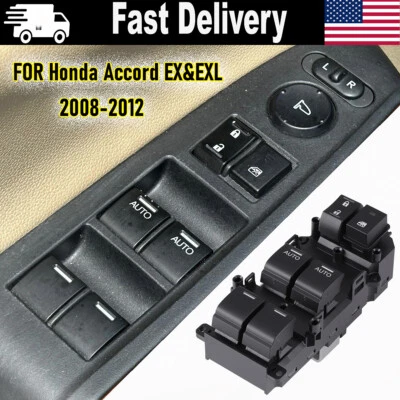 New Driver Left Master Power Window Door Switch For 2008-12 Honda Accord EX EXL - Image 1 of 4
