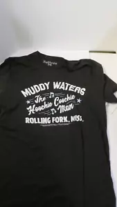 T-shirt nera grafica nuova con etichette Muddy Waters The Hoochie Coochie uomo taglia large - Foto 1 di 4