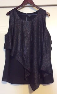 Worthington Woman Shiny Shimmering Tank Blouse Size 1x Black - Picture 1 of 9
