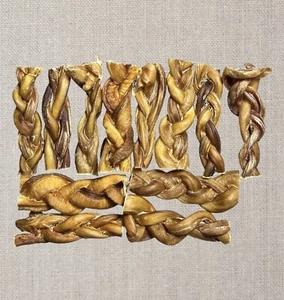 $$Last Order$$ Pack of 12 Low Odor 5" Jumbo Braided Bully Sticks for Dogs - Picture 1 of 2