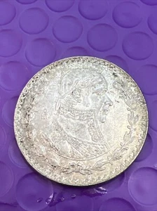❤️ TONING AU/UNC DETAILS 1967 MEXICO SILVER ONE PESO COIN-(2094) - Picture 1 of 2