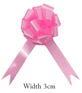 Celebrations, Occasions and Gift Wrapping  RIBBON PULL BOWS 30mm BUBBLEGUM PINK - Picture 1 of 7