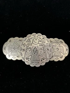 Fermaglio per capelli vintage grande tono argento aquila Navajo stile sud-ovest - Foto 1 di 15