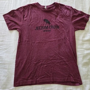 Live and Tell Vermont Jeezum Crow Mens Large T-Shirt Maroon Soft Slim Fit - Picture 1 of 6
