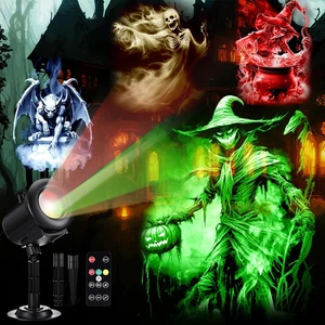 12-in-1 Halloween Projektor Lichter mit Fernbedienung - 3D Grusel Muster für Deko - Bild 1 von 12