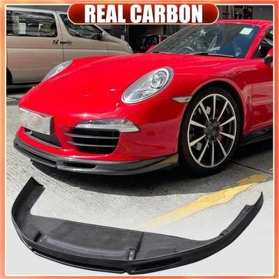 Alerón labial de parachoques delantero de fibra de carbono real para Porsche 911 991 991.1 2012-2015  Foto 1 de 4