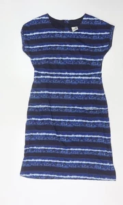 Weird Fish Women's Blue Striped Shift Dress Size 14 - Picture 1 of 12
