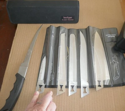 Kershaw/kai Blade Trader años 80, juego de 6 hojas, con estuche de transporte, Japón Foto 1 de 3