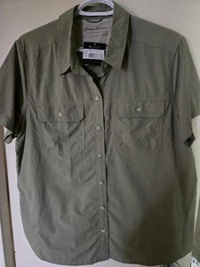 NWT L Eddie Bauer Classic Fit Mountain Ripstop Eucalyptus Multi-pocket ventilate - Picture 1 of 4