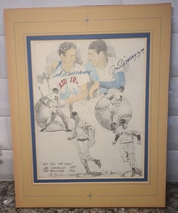 DiMaggio Williams Signed  James Amore Print JSA Authentication Red Sox Yankees - Picture 1 of 6