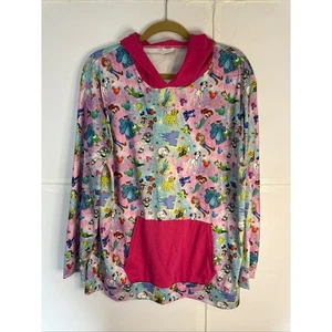 Disney Figuren Print Hoodie Pullover Langarm rosa Besatz Gr. L - Bild 1 von 5