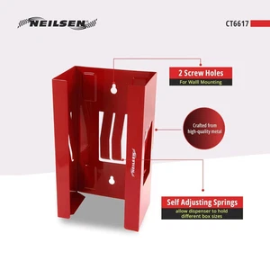 Neilsen Magnético Desechable Guante Pañuelo Toallitas Dispensador Soporte Caja de Almacenamiento Rojo - Imagen 1 de 5