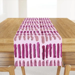 Pink Stripes Painterly Blush And Pink Printed Table Runner - Picture 1 of 5