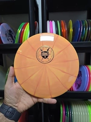 Discmania Lux Vapor Essence 174g #6 Mini Stamp Disc Golf Pink Yellow red orange  - Image 1 of 4