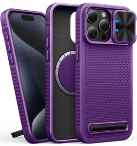 for iPhone 15 Pro Max Case Compatible with MagSafe, Built-in Kickstand & Slid... - Picture 1 of 7