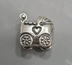 Pandora Sterling Silver Baby Carriage Child Charm Bead 790346 Authentic  - Foto 1 di 3