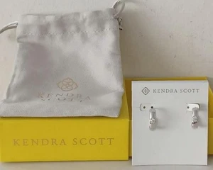 KENDRA SCOTT SILBER BRIA CREOLEN BRANDNEU IN BOX NEU MIT ETIKETT MIT TASCHE - Bild 1 von 5