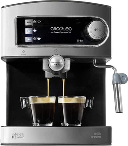 Cecotec Cafetera Express Manual Power Espresso 20. 850 W, Presión 20 Bares, Depó - Imagen 1 de 19