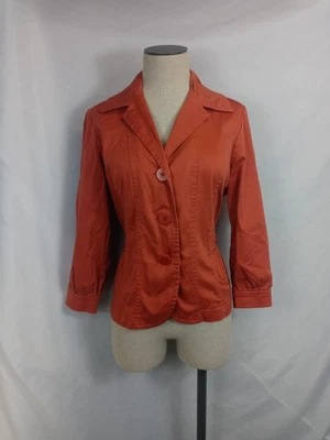 LAL Orange Jacket Size Small Button Front Lightweight Bold Layering - Image 1 of 4