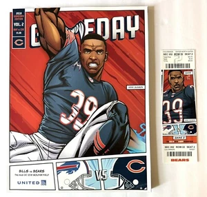 Programa Chicago Bears vs. Buffalo Bills 2018 con cubierta de boleto Eddie Jackson - Imagen 1 de 13
