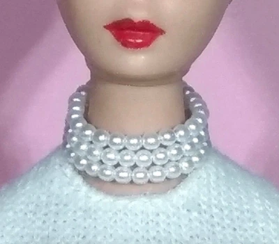 BARBIE DREAMZ Dreamz VINTAGE REPRODUCTION WHITE TRIPLE PEARL CHOKER Mood For Music for Barbie