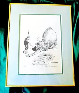 VINTAGE 1982 SIGNED LTD. ED, REAGAN REPUBLICAN FRAMED CARTOON BY PAUL CONRAD - Picture 1 of 6