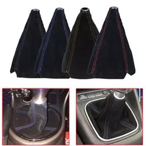 Suede Leather Car Interior Manual Gaiter Gear Stick Shifter Knob Boot Cover Trim - Bild 1 von 17