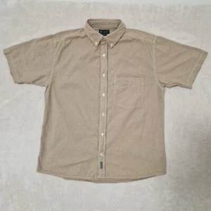 Dockers Short Sleeve Button Up Beige Woven Men's Shirt Size L - Picture 1 of 10