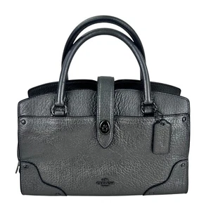 Coach Mercer Satchel Metallic Leather Bag Stagecoach - Picture 1 of 12